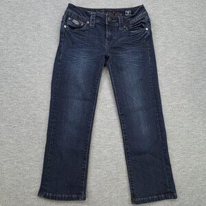 LA Idol USA Womens Blue Denim Capri Jeans Straight Leg Low Rise Size 0 W26/L18